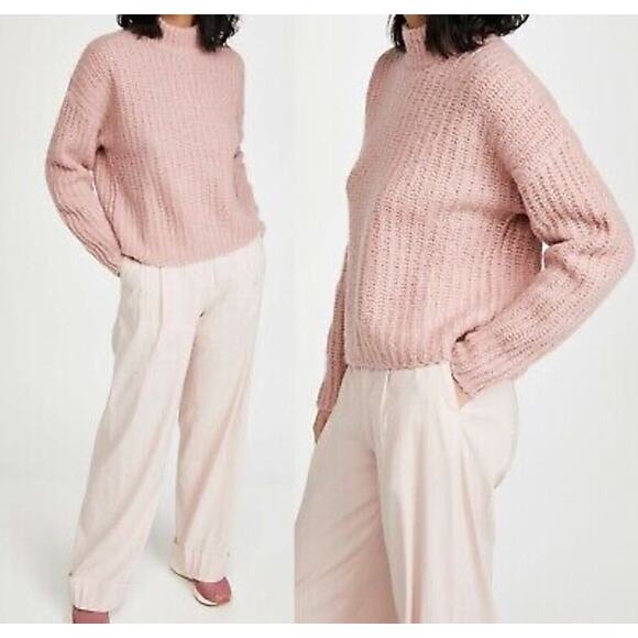 NAADAM Light Pink Brushed Wool Cashmere Knit Sweater - Picture 1 of 7